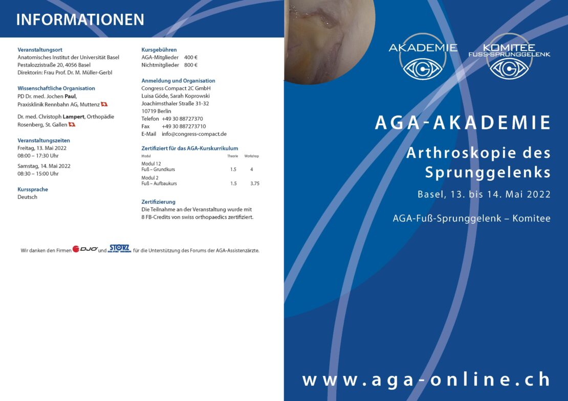AGA Akademie Sprunggelenk Basel Flyer 002 Seite 1